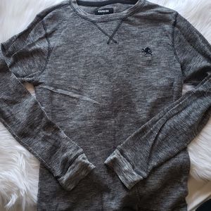 Express Gray Crewneck Long Sleeve Thermal